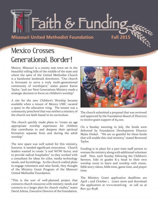 Faith & Funding – Fall 2015