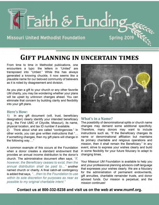 Faith & Funding – Spring 2019