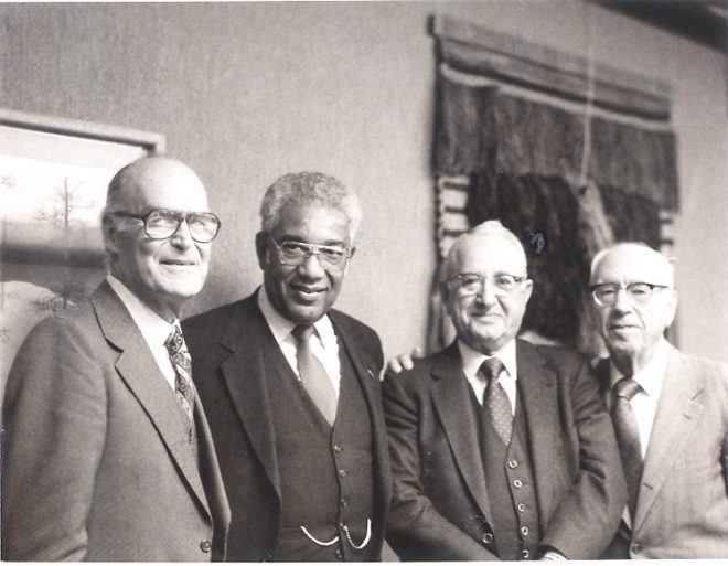 1985 Bishop Eugene M. Frank, Bishop Handy, Rogers Wohlberg, Clint Hawkins 2