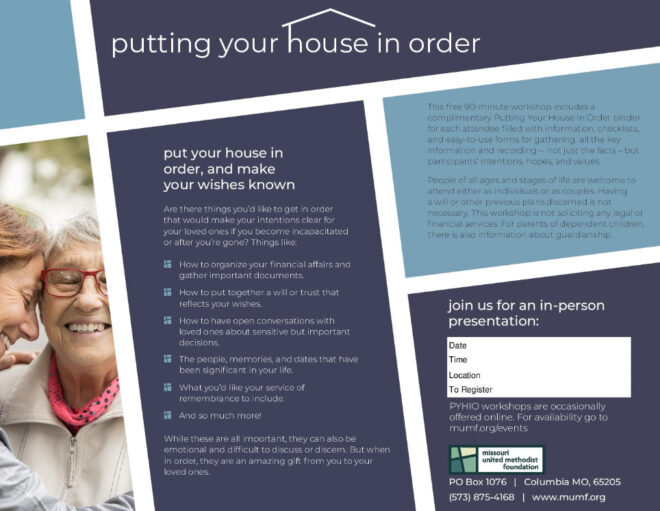 putting your house in order flyer